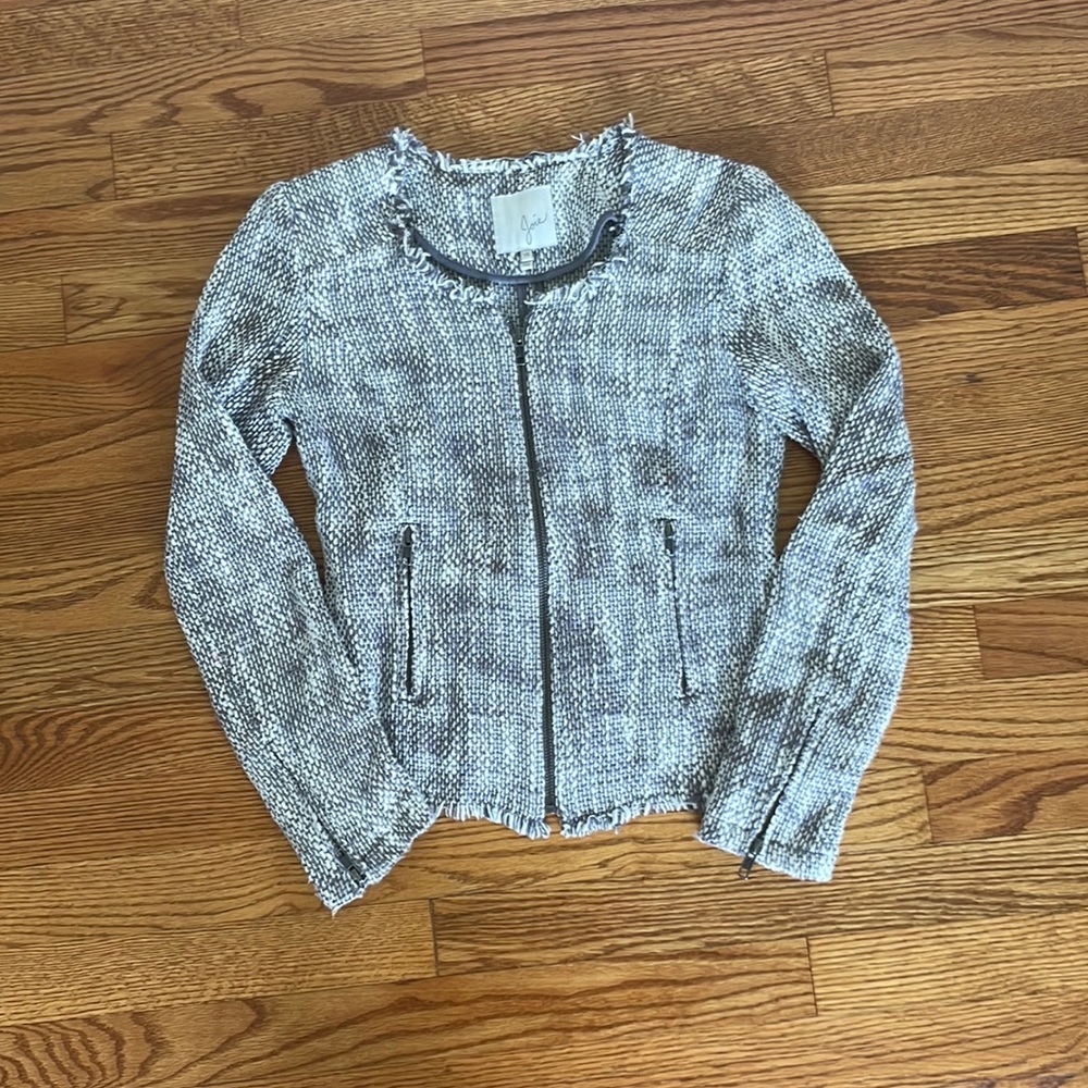 Joie Collins Grey & White Tweed Blazer size XS